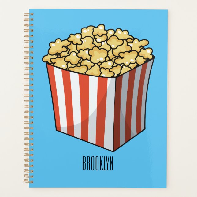 Popcorn cartoon illustration  planner (Front)