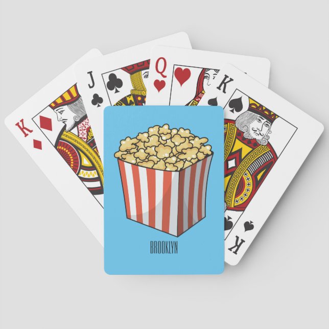 Popcorn cartoon illustration  playing cards (Back)