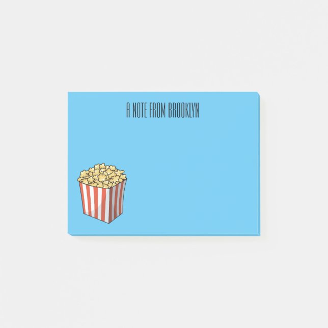 Popcorn cartoon illustration  post-it notes (Front)
