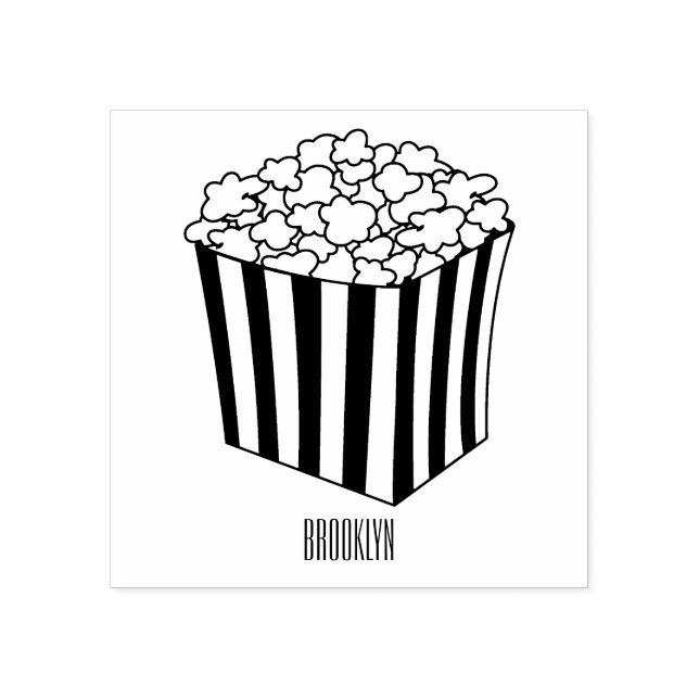 Popcorn cartoon illustration  rubber stamp (Imprint)