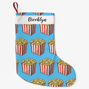 Popcorn cartoon illustration small christmas stocking