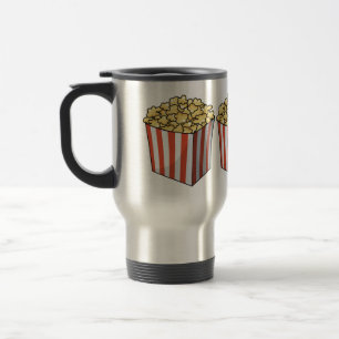 Popcorn cartoon illustration  travel mug