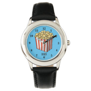 Popcorn cartoon illustration  watch