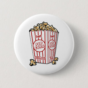 popcorn cinema 6 cm round badge