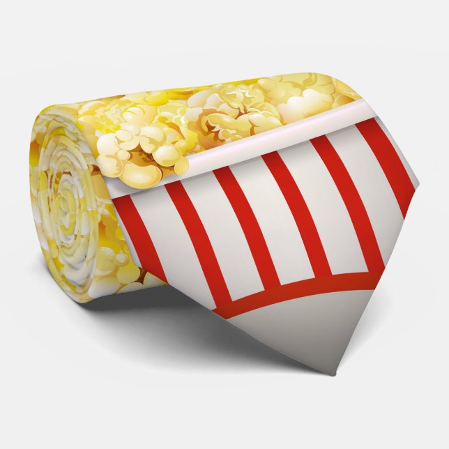 Popcorn Cinema Necktie Design (Rolled)