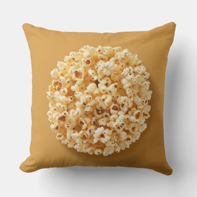 Popcorn Circle in a Brown Background Cushion (Front)