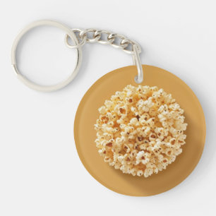 Popcorn Circle with a Brown Background Key Ring