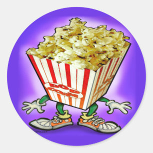 Popcorn Classic Round Sticker