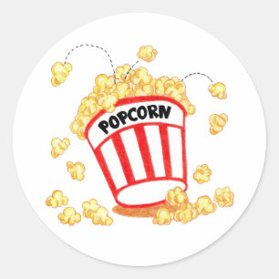 Popcorn Classic Round Sticker