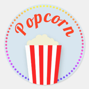 Popcorn Classic Round Sticker