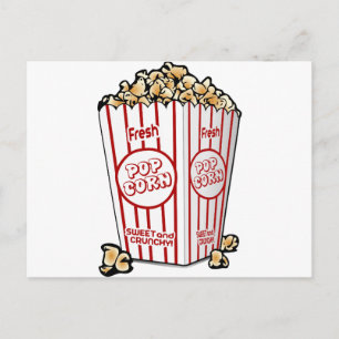 popcorn corn snack food movie night fun postcard