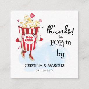 Popcorn Favour Card Thanks for Poppin By