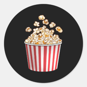 Popcorn For Popcorn Theatre Movie Night Classic Round Sticker