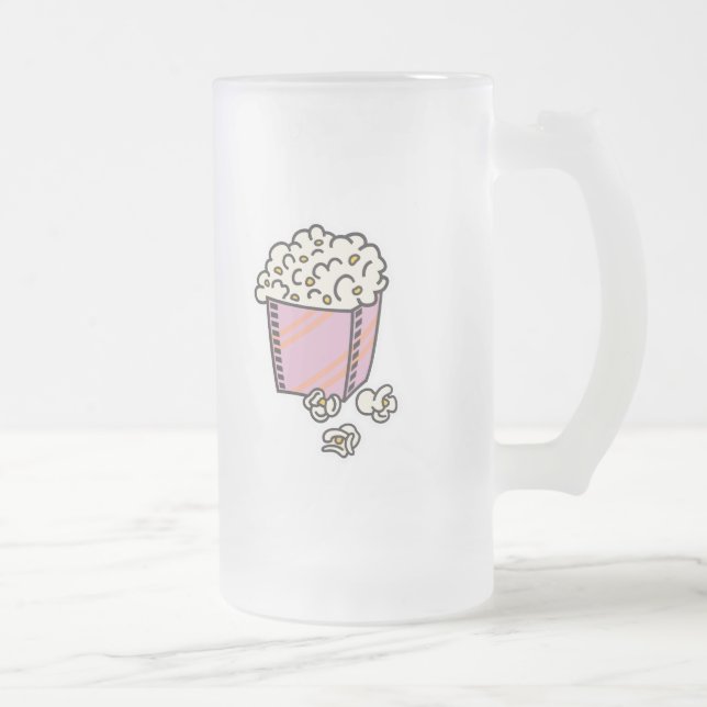 popcorn frosted glass beer mug (Right)