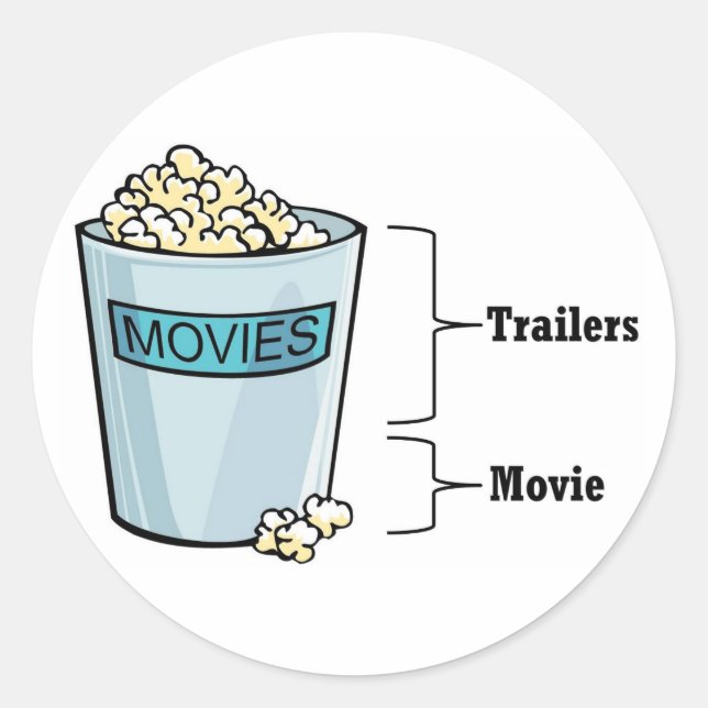 Popcorn Full Classic Round Sticker (Front)