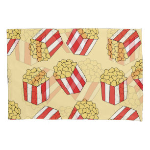 Popcorn hand drawn, colourful seamless pattern. pillowcase