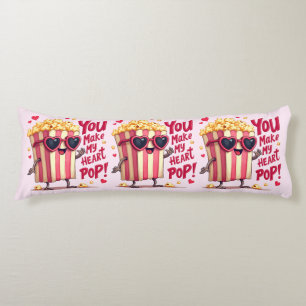 Popcorn Heart Pop Valentine Design Body Cushion