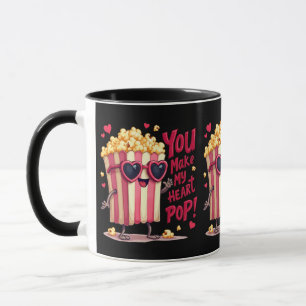 Popcorn Heart Pop Valentine Design Mug