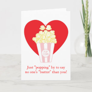 Popcorn in Love Valentine Card
