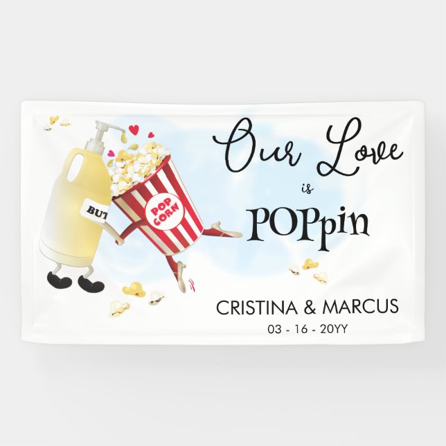  Popcorn Love Wedding Banner (Horizontal)