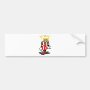 Popcorn Mascot Cartoon Bumper Sticker