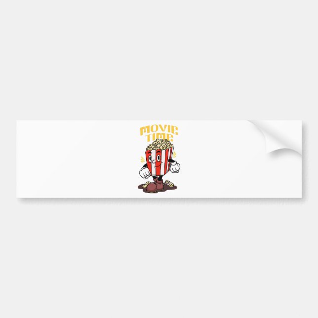 Popcorn Mascot Cartoon Bumper Sticker (Front)