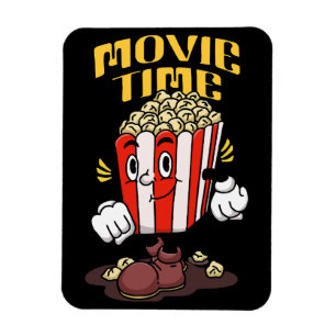 Popcorn Mascot Cartoon Magnet