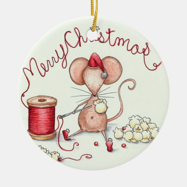 Popcorn Mouse Ornament (Front)