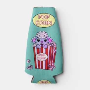 Popcorn Movie Film with Cute Sheep Bottle Cooler