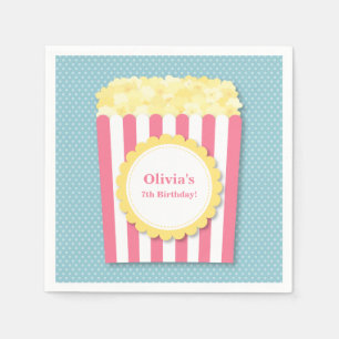 Popcorn Movie Night Birthday Party Supplies Napkin
