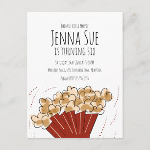 Popcorn Movie Outdoor Party Birthday  Postcard