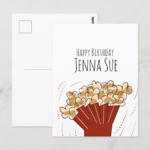 Popcorn Movie Outdoor Party Birthday   Postcard