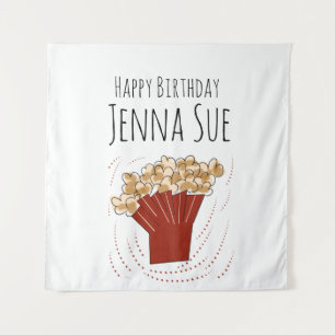 Popcorn Movie Outdoor Party Birthday Tapestry
