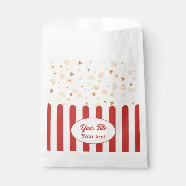 Popcorn Movie Party Birthday Party Theme Favour Bags (Front)