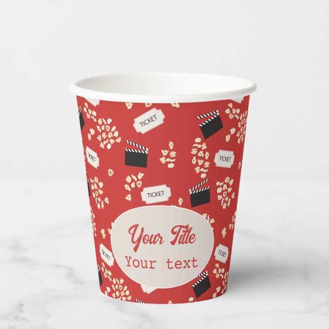 Popcorn Movie Party Birthday Party Theme Paper Cups (Front)