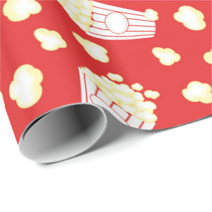 Popcorn Movie pattern wrapping paper
