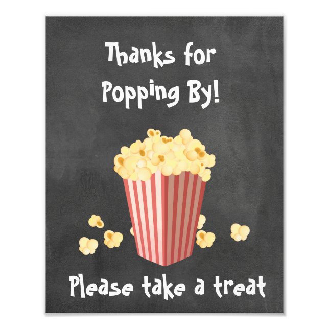 Popcorn Movie Shower Treat Sign (Front)