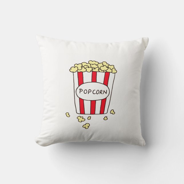 Popcorn Movie Theatre TV Room Decor Cushion (Front)