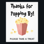 Popcorn Movie Wedding Shower Treat Sign<br><div class="desc">Thanks for popping by! Customise the wording as you wish! Great for baby showers,  bridal showers,  weddings or home movie theatre rooms!</div>