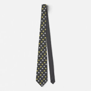 Popcorn Neck Tie (Dark Grey & Butter Yellow)