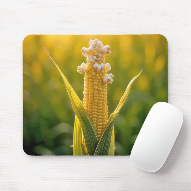 Popcorn On Corn Cob Mouse Mat (With Mouse)