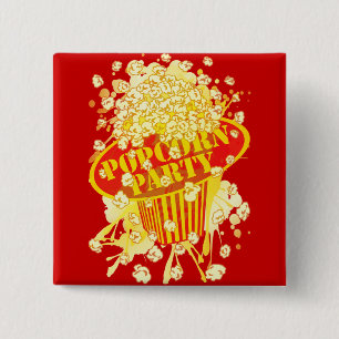POPCORN_PARTY 15 CM SQUARE BADGE