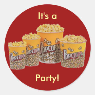 Popcorn party stickers