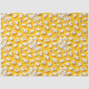 Popcorn Pattern on Yellow Background Decoupage Tissue Paper