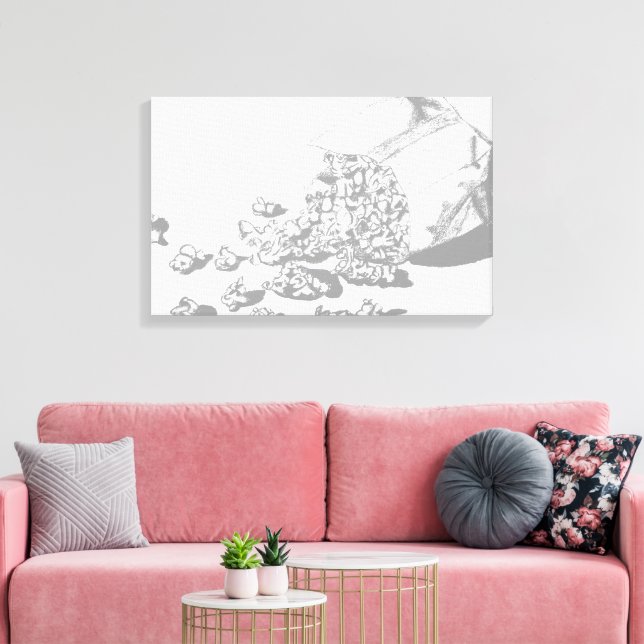 Popcorn Pencil Drawing by Sara Motolanez Canvas Print (Insitu(LivingRoom))