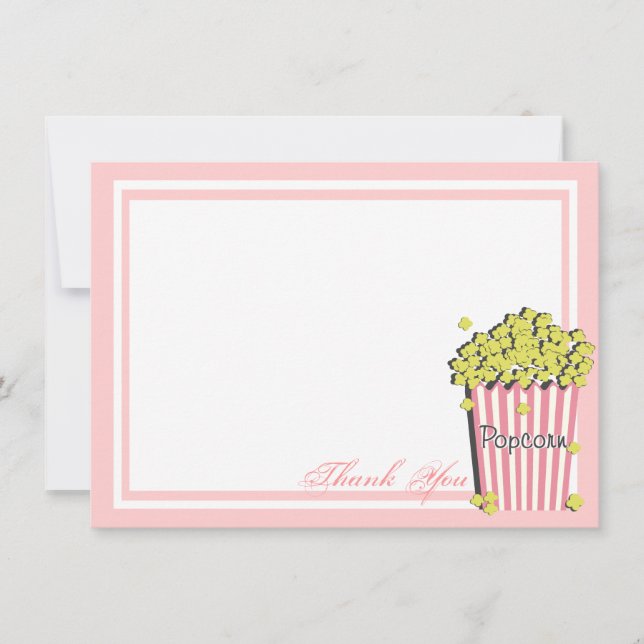 Popcorn Pink Flat Card Thank You (Front)