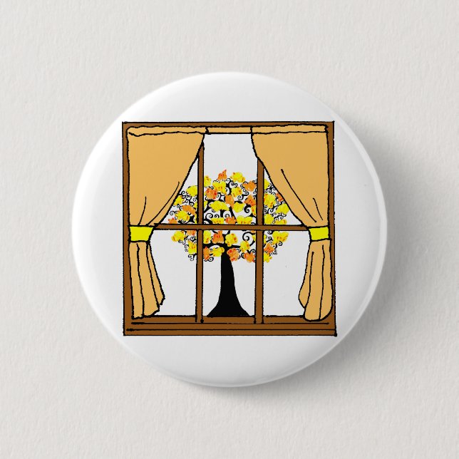 Popcorn Popping on the Apricot Tree 6 Cm Round Badge (Front)
