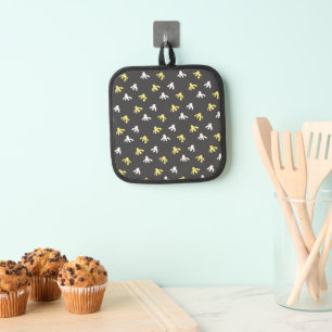 Popcorn Pot Holder (Dark Grey & Butter Yellow)