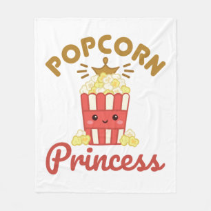Popcorn Princess Movie Theatre Popcorn Girls Women Fleece Blanket