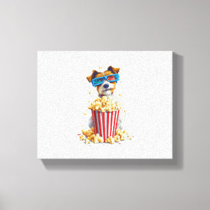 Popcorn Pup – Movie Night Dog Canvas Print
